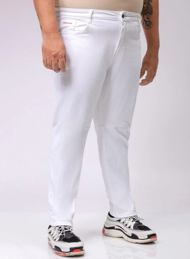 HARDSODA  Men Plus Size Carrot Fit Solid Mid-Rise Stretchable Jeans for Men | Best Price UAE