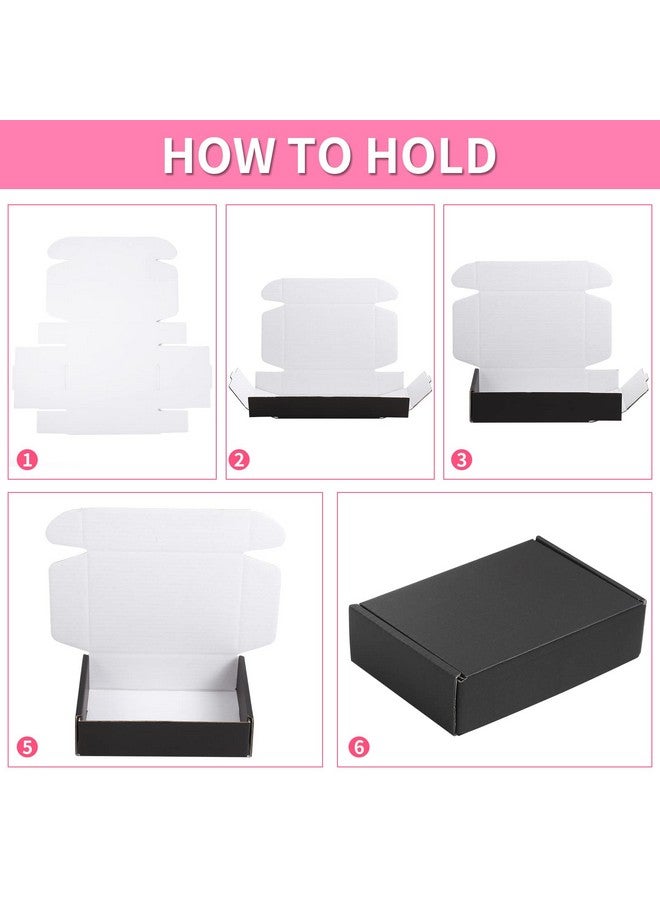 Spakon 50 Packs Shipping Boxes Cardboard Corrugated Mailer Boxes 6 x 4 x 1.6 Inches Packaging Boxes for Small Business Small Box Cardboard Carton Box Cute Box Mailers for Packaging Product (Black) - Image 2