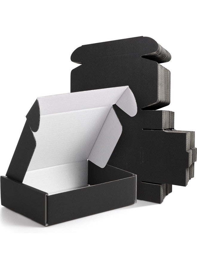 Spakon 50 Packs Shipping Boxes Cardboard Corrugated Mailer Boxes 6 x 4 x 1.6 Inches Packaging Boxes for Small Business Small Box Cardboard Carton Box Cute Box Mailers for Packaging Product (Black) - Image 1