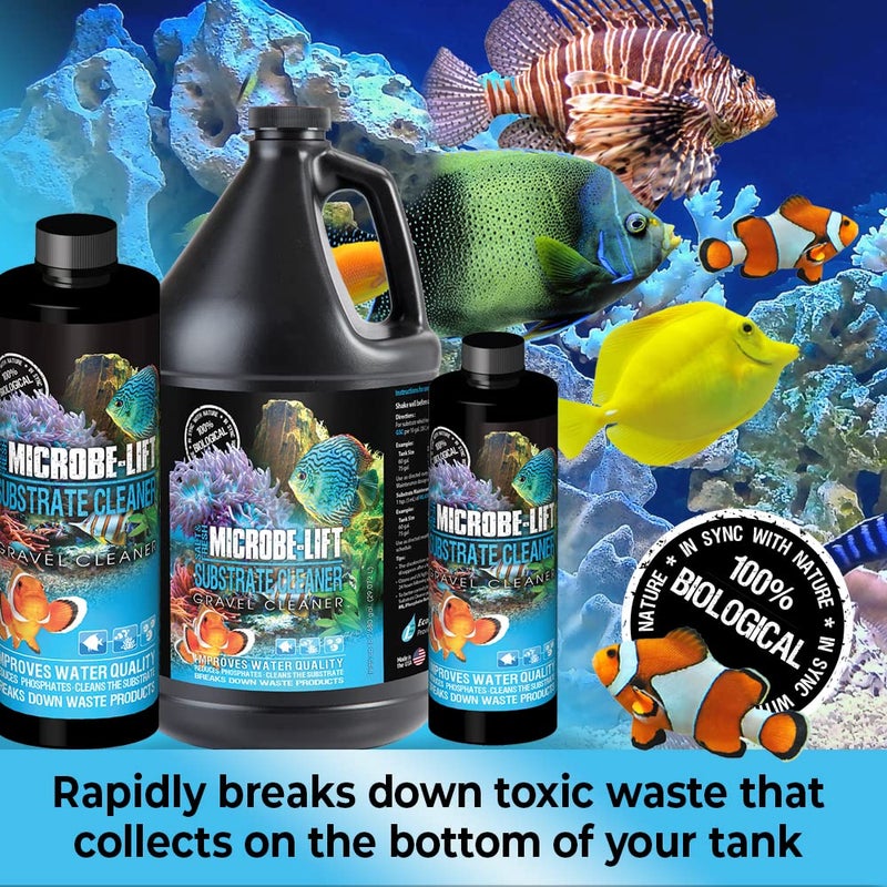 Microbe Lift Microbe-Lift Gravel & Substrate Cleaner for Saltwater Aquarium and Freshwater Tanks, Tank Cleaner and Aquarium Water Conditioner, Clarifies Water, Reduces Sludge, Aquarium Supplies, 16 Ounces (GSC16) - Image 2