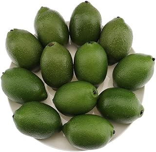 Gresorth 12pcs High-Grade Fake Green Lemon Decoration Realistic Fruits Artificial Lime for Home Party Holiday Adornment - Image 1