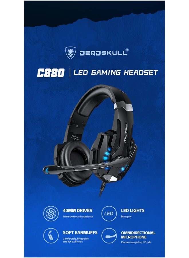 DEADSKULL - DEADSKULL 4-in-1 Gaming Combo Wired Keyboard, Mouse, Headphone & Mouse Pad PC Gaming Kit 4 Bundle Set - C880 - Image 1