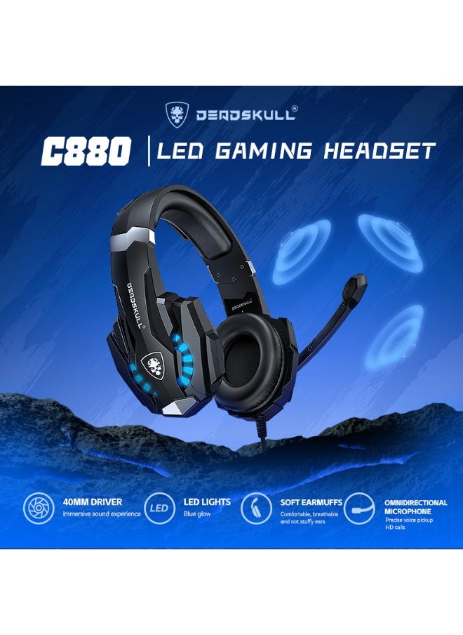 DEADSKULL - DEADSKULL 4-in-1 Gaming Combo Wired Keyboard, Mouse, Headphone & Mouse Pad PC Gaming Kit 4 Bundle Set - C880 - Image 1
