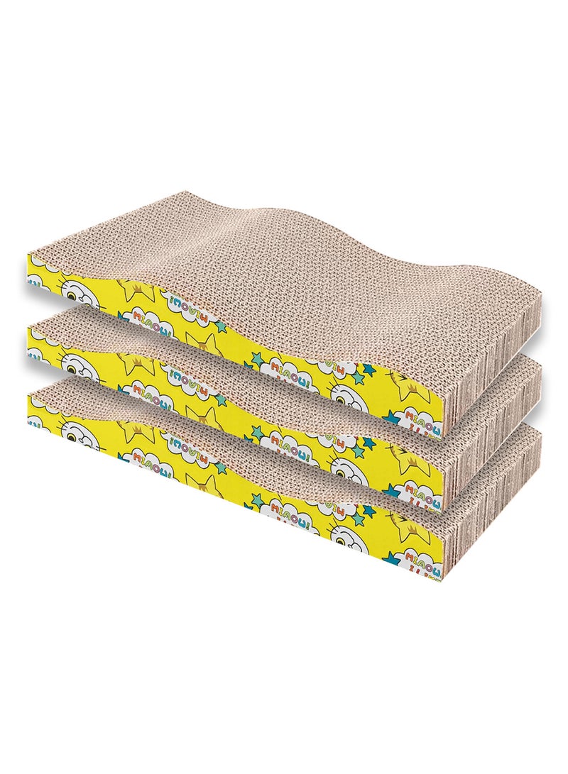 MARGOUN 3 Pack Cat Scratcher Cardboard Cat Scratch Pad with Premium Scratch Textures Design Durable Cat Scratching Pad Reversible - Image 2
