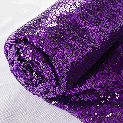 ShiDianYi Sequin Fabric by The Yard Sequince Material Sparkly Fabric -1016S (1 Yard, Purple) - Image 1