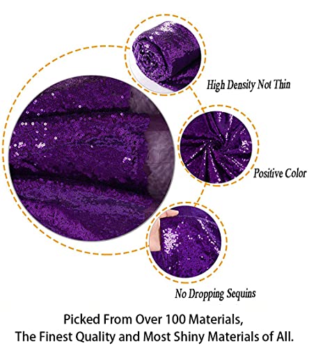 ShiDianYi Sequin Fabric by The Yard Sequince Material Sparkly Fabric -1016S (1 Yard, Purple) - Image 3