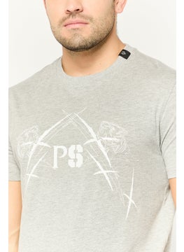 Plein Sport Men Sportswear Fit Short Sleeves Outdoor T-Shirt, Grey  - Image 3