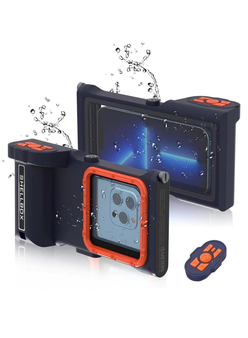 MRUOZRUI Bluetooth Connection 3rd Generation Diving Phone Case, Professional 15m/50ft Underwater Photography Housings Case for Snorkeling Scuba Dive Waterproof Phone Case for iPhone/Samsung/Universal - Image 1