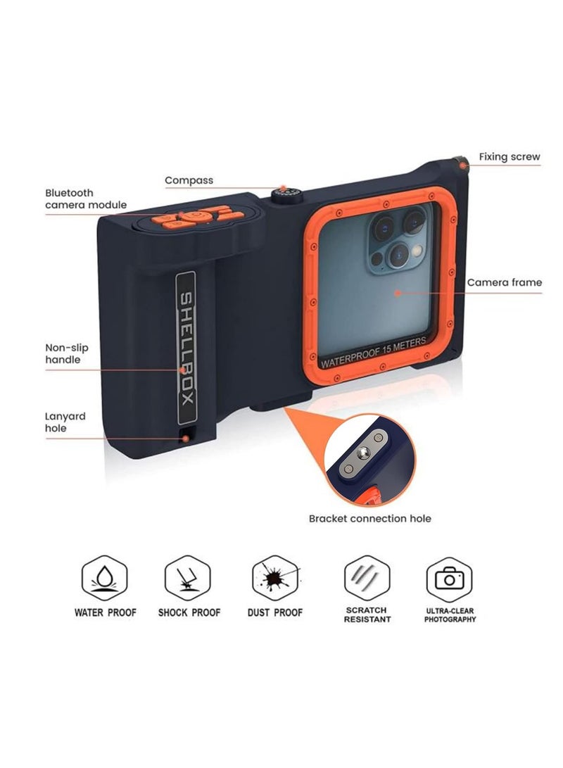 MRUOZRUI Bluetooth Connection 3rd Generation Diving Phone Case, Professional 15m/50ft Underwater Photography Housings Case for Snorkeling Scuba Dive Waterproof Phone Case for iPhone/Samsung/Universal - Image 2