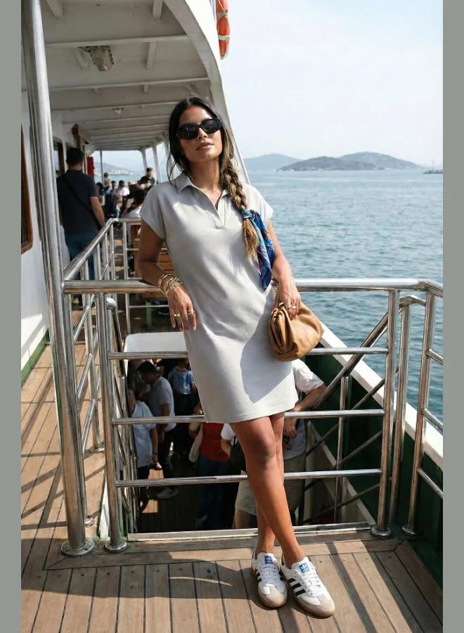 Lela Lela Regular Fit Polo Collar Mini Dress Women's Dress 5866153