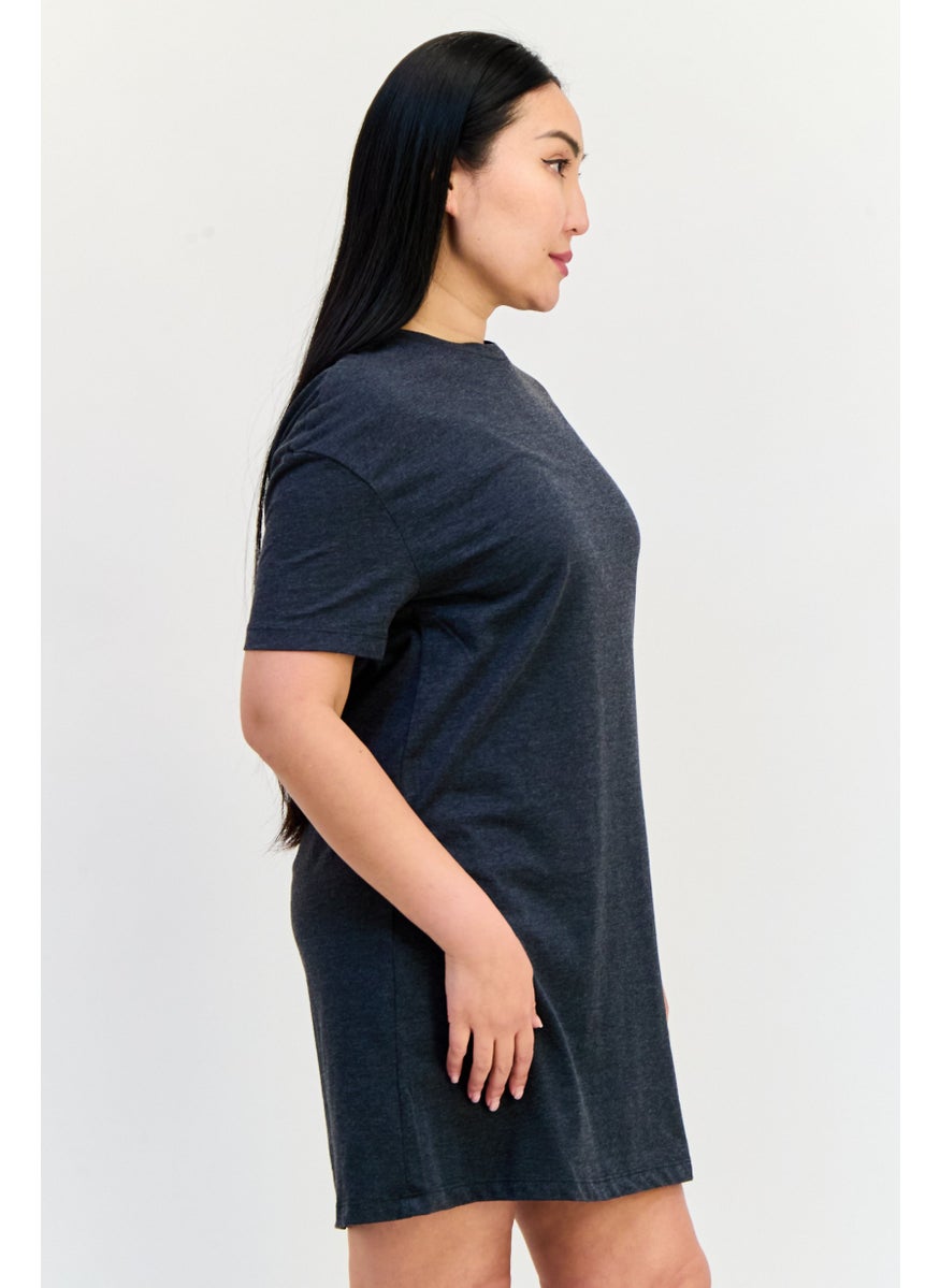 ONLY Women Solid Mini Dress, Charcoal  - Image 3