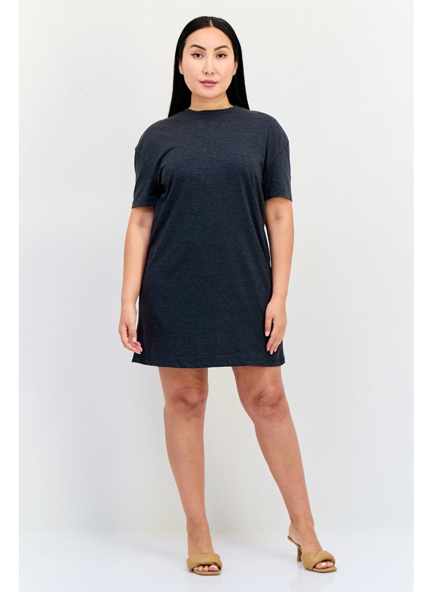 ONLY Women Solid Mini Dress, Charcoal  - Image 4