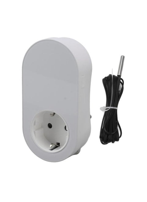 16A Smart WiFi Thermostat Plug Outlet Automatic Adjustable Wireless Plug in Temperature Controller Socket for Home White