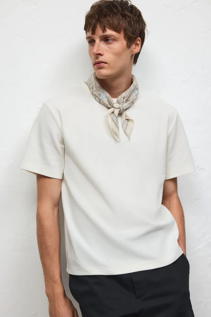 H&M Regular Fit Waffled T-shirt