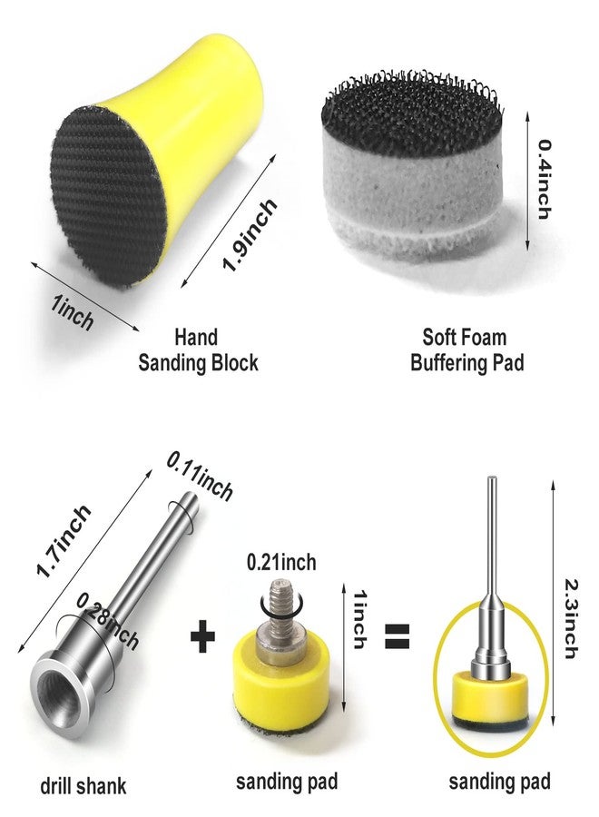 MAXMAN Sanding Discs 1 Inch 120 PCS Wet/Dry Sandpaper Hook and Loop 60-10000 Grits with Polishing Pads, 1/8 Shank Backing Pad and Interface Pad for Drill Grinder Rotary Tools and Wood Metal Jewelry - Image 3