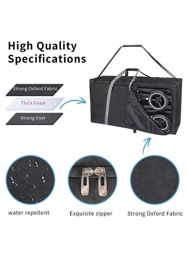 Hap Tim Stroller Travel Bag For Airplane Durable And Protective Carry Handles And Detachable Padded Shoulder Strap Large Storage Bag For Baby Travel Essentials Dark Grey (Stb2281) - Image 5