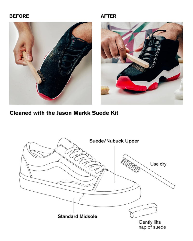 Jason Markk Suede Cleaning Kit, Shoe Cleaner, 2-Piece Set, Brush & Stain Eraser, Sneaker Care, Ideal for Footwear, Safe for Leather, Suede, Nubuck, Cotton, Knits - Image 3