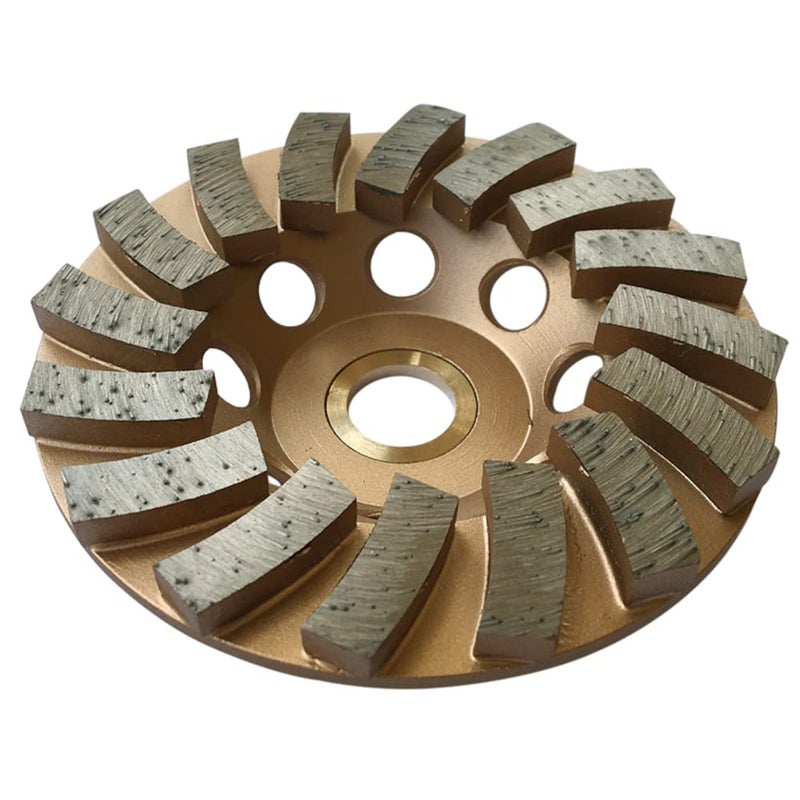 EDiamondTools 4" Diamond Grinding Wheels for Concrete or Masonry, 16 Turbo Segments, #30/40 Grit, Medium Bond, 7/8"-5/8" Arbor - Image 1