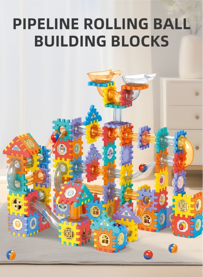 125 PCS STEM Marble Run Pipeline Building Blocks Set for Kids – Educational DIY Construction Toy for Boys & Girls Ages 3+ – Rolling Ball Track Builder Toy Gift  - Image 4