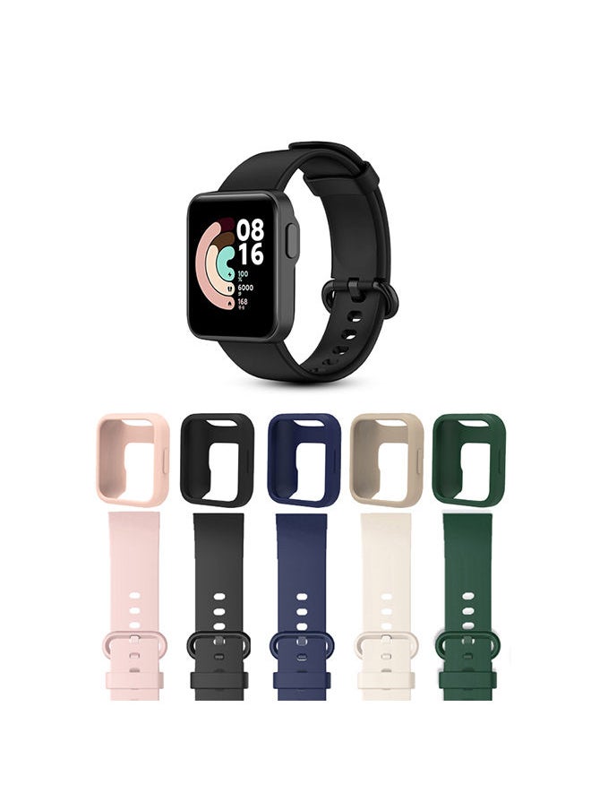O Ozone Silicon Band+Matching case For Xiaomi MI Lite /Redmi Band (Pack of 5) 