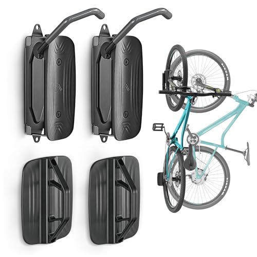 monTEK Swivel Bike Wall Mount – 2 Pack Garage Bike Hanger & Space-Saving Vertical Bike Rack for Garage & Apartment, Sturdy Bike Storage Hook Holds 66 lbs, Easy Installation & Scratch-Proof Design - Image 1