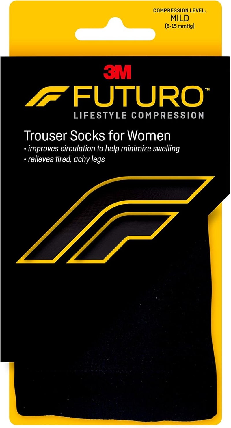 Futuro Energizing Trouser Socks for Women, Mild Compression, Medium, Black - Image 1