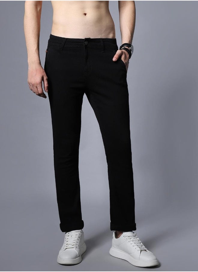 HIGH STAR بنطلون جينز رجالي بقصّة Slim Fit باللون الأسود  - Image 2