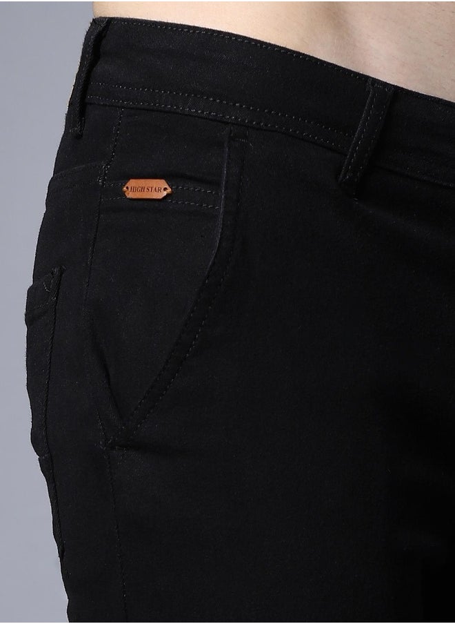 HIGH STAR بنطلون جينز رجالي بقصّة Slim Fit باللون الأسود  - Image 4