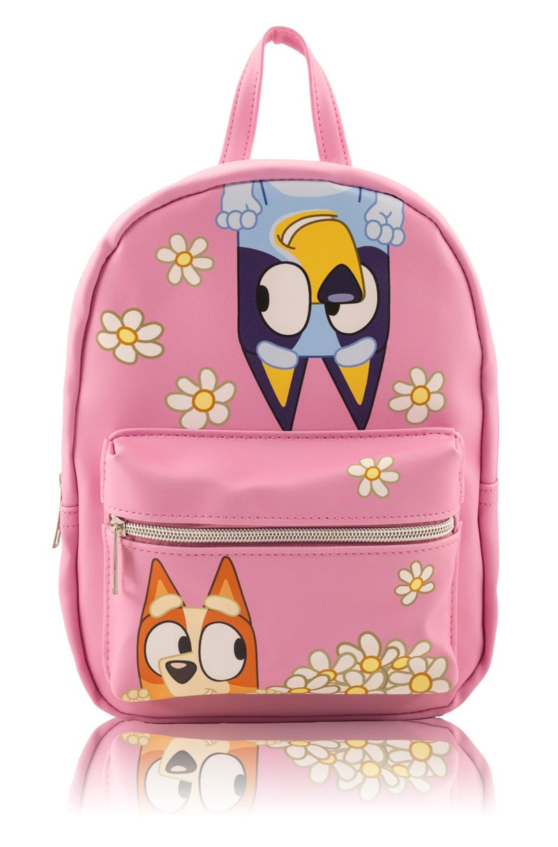 Fast Forward Bluey and Bingo Mini Backpack for Kids & Adults | 10" PU Leather Bluey Backpack Purse Featuring Bluey & Bingo | Toddler Travel Bag, Small Backpack Bookbag for School, Travel, or Theme Parks | Ages 3+ - Image 1