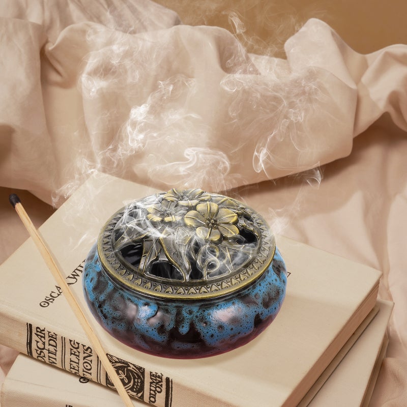 1Pc Ceramic Incense Burner Relief Crafted Censer Holder Desktop Decor for Home - Image 5