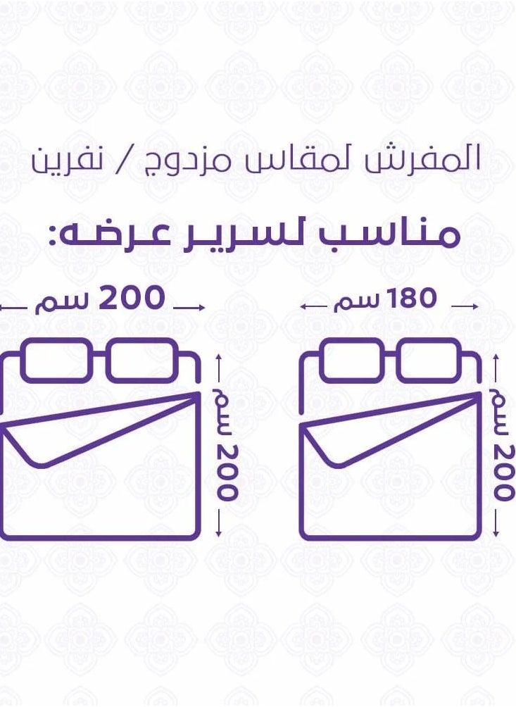 ميلين مفرش سرير نفرين صيفي  قطن تركي 8 قطع- يناسب سرير 200*200  - اليوفين - رمادي - رصاصي  - Image 2