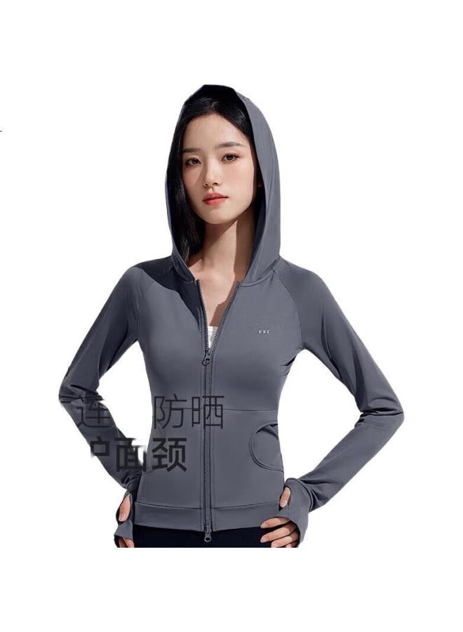 VVC Sun Protection Clothing For Women, Slim Fit, Uv-Resistant, Ice Silk Sun Protection Garment, Urban Light Outdoor Breathable Jacket, Sword Gray, L - Image 1