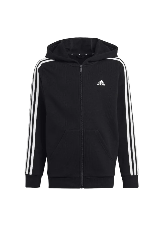 اديداس adidas U 3S Fl Fz Hood Black Training Track Tops 7-8Y