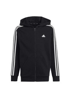 Adidas adidas U 3S Fl Fz Hood Black Training Track Tops 7-8Y  - Image 2