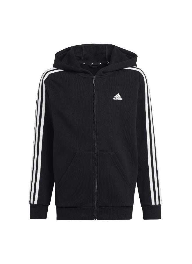 Adidas adidas U 3S Fl Fz Hood Black Training Track Tops 7-8Y  - Image 2