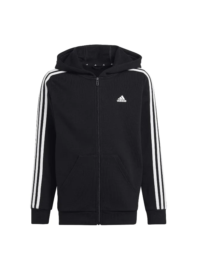 اديداس adidas U 3S Fl Fz Hood Black Training Track Tops 7-8Y