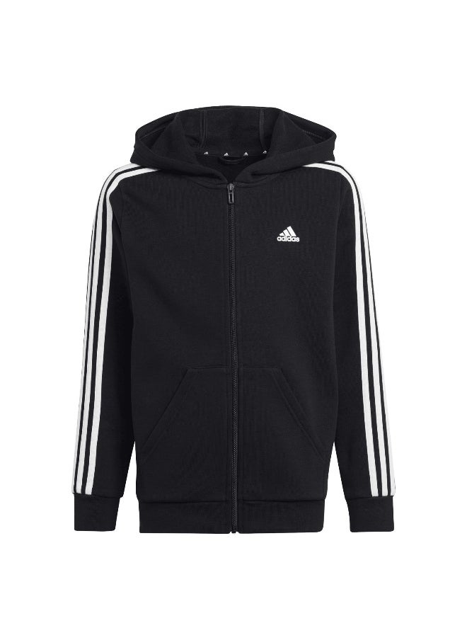 Adidas adidas U 3S Fl Fz Hood Black Training Track Tops 7-8Y  - Image 1