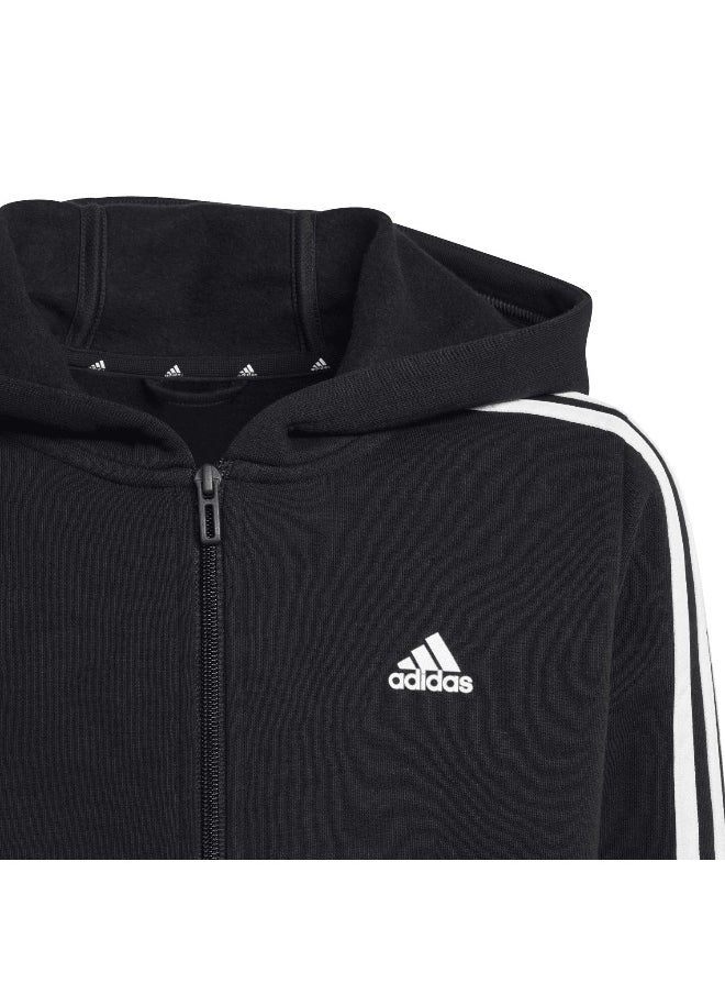 Adidas adidas U 3S Fl Fz Hood Black Training Track Tops 7-8Y  - Image 4