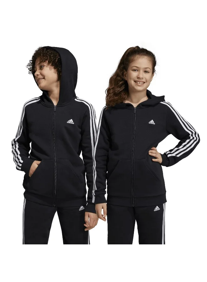 Adidas U 3S Fl Fz Hood Black Training Track Tops 7-8Y