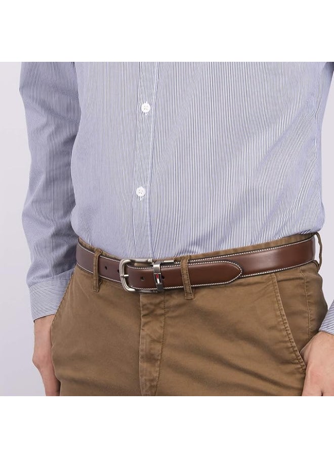 Tommy Hilfiger leather brown belt with box for men
