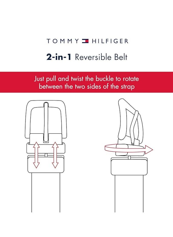 Tommy Hilfiger leather brown belt with box for men