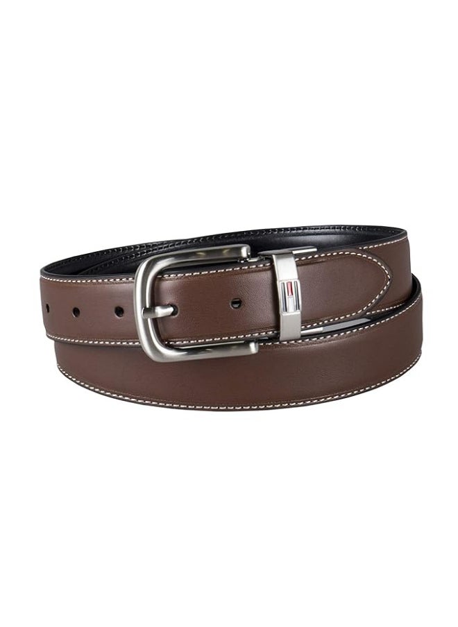 Tommy Hilfiger leather brown belt with box for men