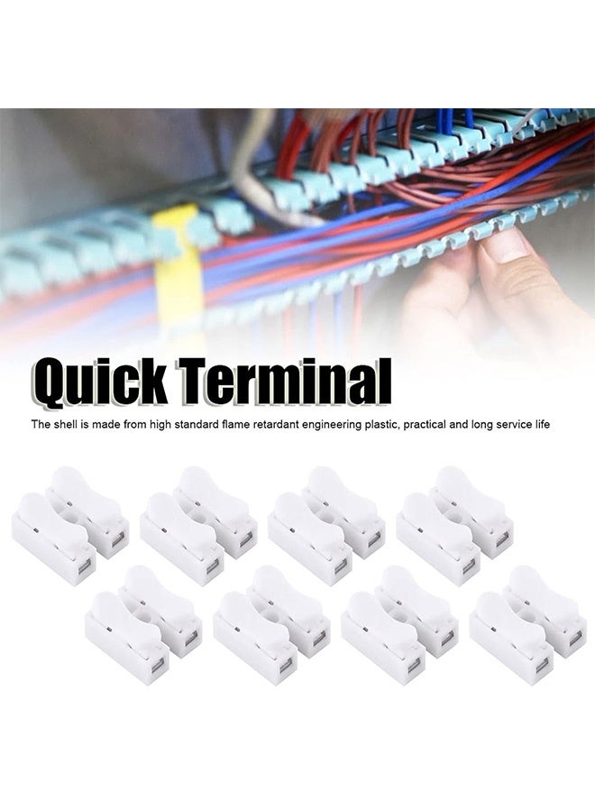 GMORO 100pcs Push Quick Wire Cable Connector, 10A 220V 2 Pin Push-in Spring Loaded Electrical Connectors for Lighting Electrical and Automotive Wiring Electricity - Image 3