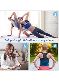 كاست ويف 1pcs أسود ل رمز تصحيح الظهر حزام قابل للتعديل جهاز تصحيح الموقف ، العمود الفقري جهاز تصحيح لتخفيف آلام الرقبة والكتف ، للرجال والنساء والمسنين والمراهقين لتوفير تجربة جيدة الجلوس والوقوف  - Image 4