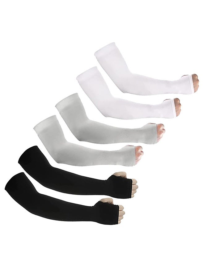 Peachjoy Cooling Arm Sleeves for Men and Women 3 Pack Tattoo Cover Up UV Sun Protection Cooling Sports Sleeve(Black) - Image 1