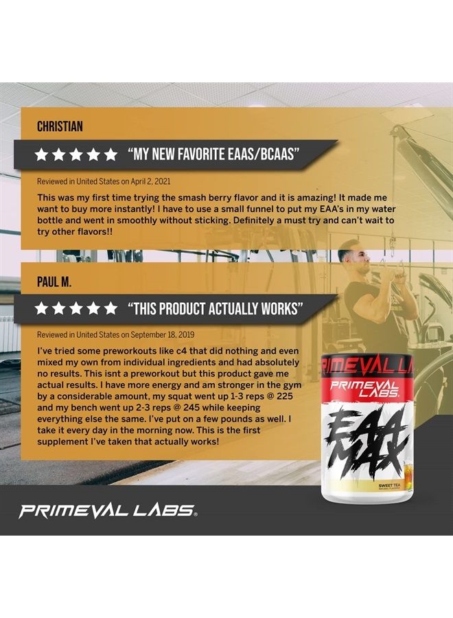 EAA Max, BCAA Perfect Amino Acid Powder - Pre or Post Workout Muscle Recovery - BCAAs, EAAs, Electrolytes, Supports Hydration & Performance, Keto Friendly, Sweet Tea 30 Servings