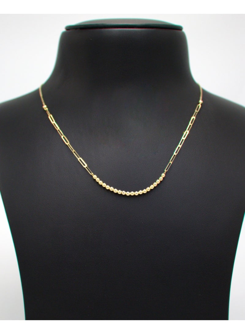 18K gold necklace, weight 1.63 grams.