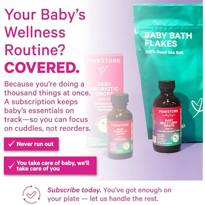 Pink Stork قطرات نوم بيبي من بينك ستورك، تدعم النوم بشكل طبيعي بدون ميلاتونين للرضع والأطفال الصغار، تساعد على النوم مع البابونج والمغنيسيوم، أساسيات للأطفال وقت النوم، 1 أونصة، 30 حصة - Image 4
