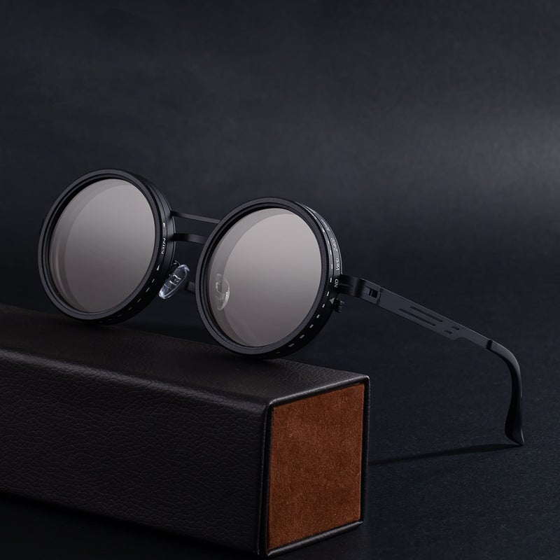 WU ND9 Adjustable Polarized Sunglasses with Rotating Lens - UV400 Protection for Fishing & Outdoor Activities - Image 2