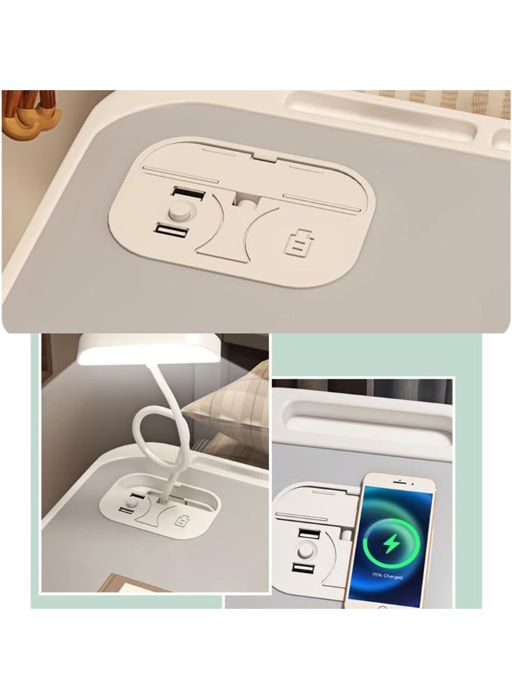 Portable Foldable Laptop Desk for Bed with USB Port, Storage Drawer & Cup Holder, Multi-Use Lap Desk for Working, Reading & Eating - Image 2